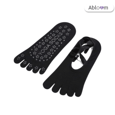 ถุงเท้าโยคะแยกนิ้ว แบบปิดนิ้วเท้า ABLOOM 0210030004019_สีดำ_2